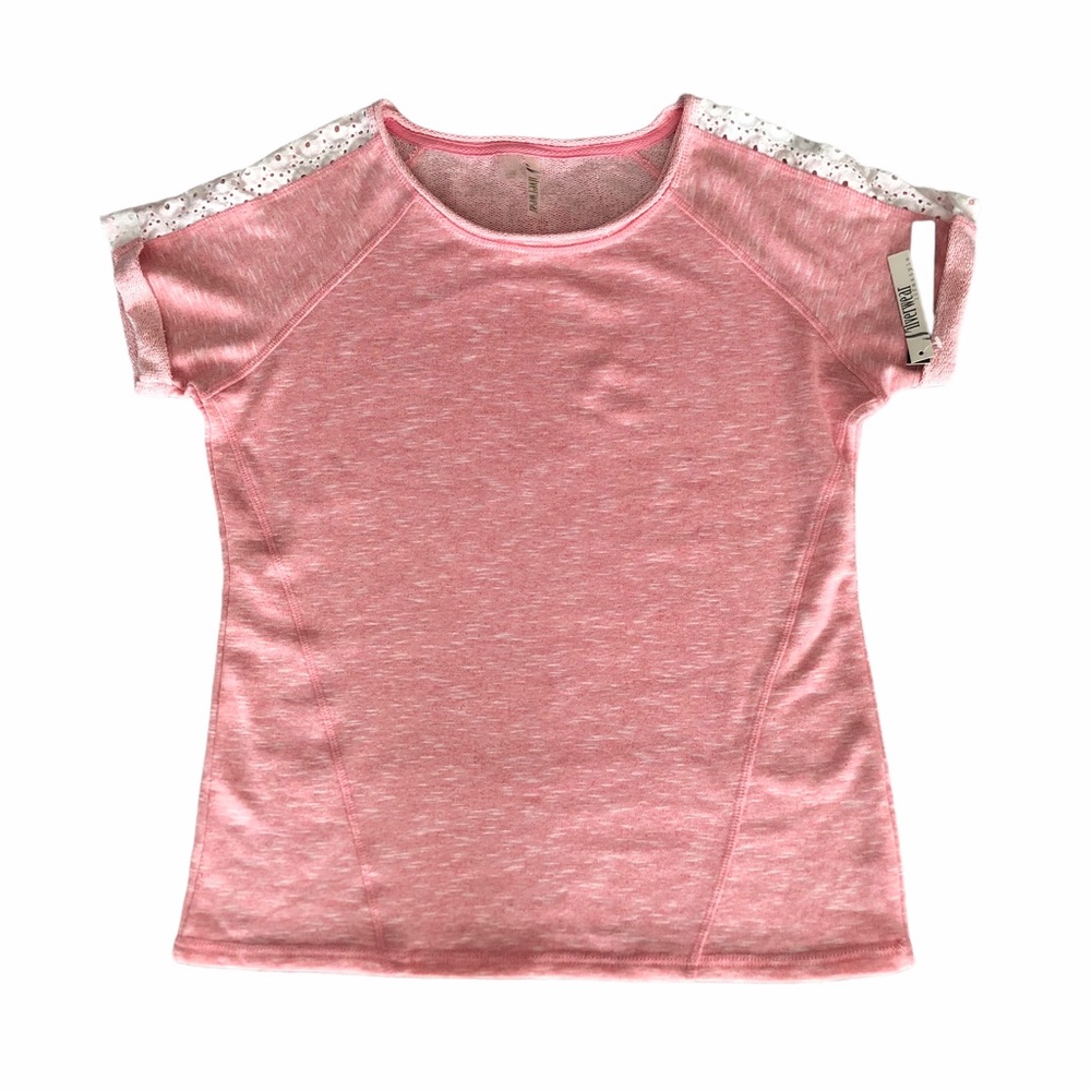 NEW! Silverwear Short Sleeve Eyelet Lace Sweatshirt Size Small